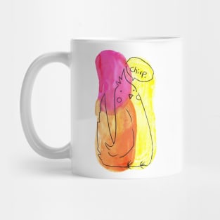 Pink and Yellow Watercolor Cockatiel Mug